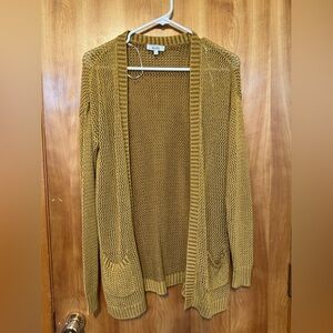 Moda Mustard Open-Knit Cardigan